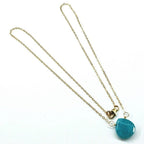 14kt Gold Filled Aqua Jade Wire Wrap Delicate Gemstone Drop Necklace
