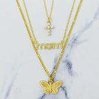 Shell Pearl Cross Necklace