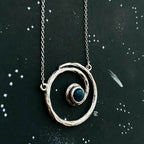 Milky Way Jewelry Set - Spiral Silver Necklace and Earrings with