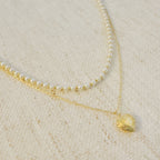 Pearls And Heart Locket Layered Necklace