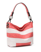 MKF Collection Emily Soft Vegan Leather Stripe Hobo Bag by Mia K
