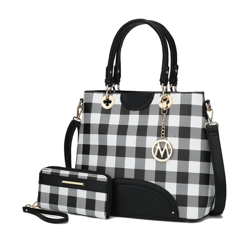 MKF CollectionGabriella Chekered Handbag With Wallet by Mia K