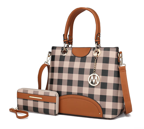 MKF CollectionGabriella Chekered Handbag With Wallet by Mia K