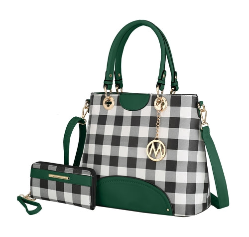 MKF CollectionGabriella Chekered Handbag With Wallet by Mia K