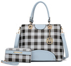 MKF CollectionGabriella Chekered Handbag With Wallet by Mia K