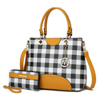 MKF CollectionGabriella Chekered Handbag With Wallet by Mia K