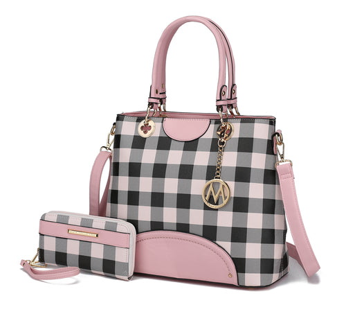 MKF CollectionGabriella Chekered Handbag With Wallet by Mia K