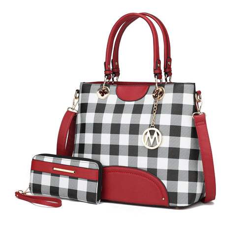 MKF CollectionGabriella Chekered Handbag With Wallet by Mia K