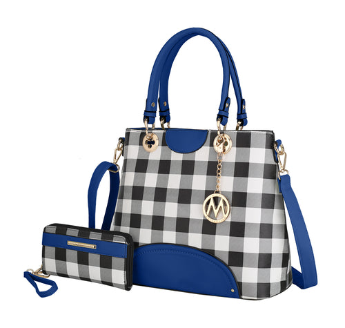 MKF CollectionGabriella Chekered Handbag With Wallet by Mia K