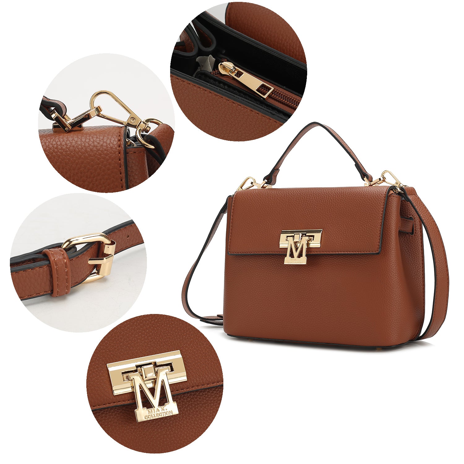 Hadley Vegan Leather Women Satchel Bag with Wristlet Wallet