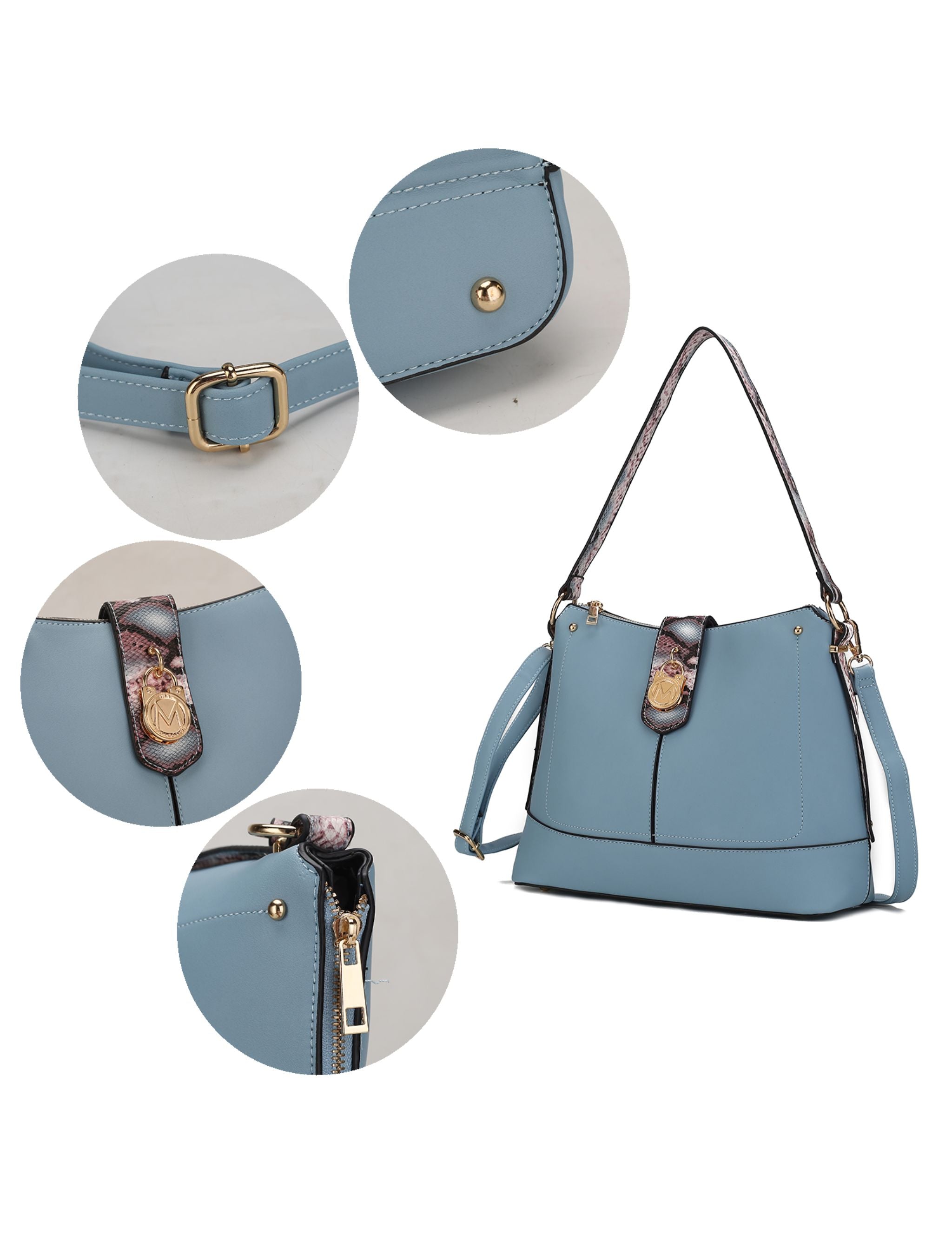 MKF Collection Ezra Snake embossed Shoulder Handbag by Mia K
