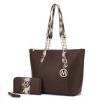 Ximena Vegan Leather Women Tote Bag with matching Wristlet Wallet
