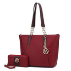 Ximena Vegan Leather Women Tote Bag with matching Wristlet Wallet
