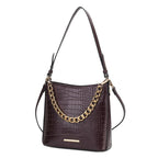 Bizzy Faux Crocodile Embossed Vegan Leather Women Shoulder Bag