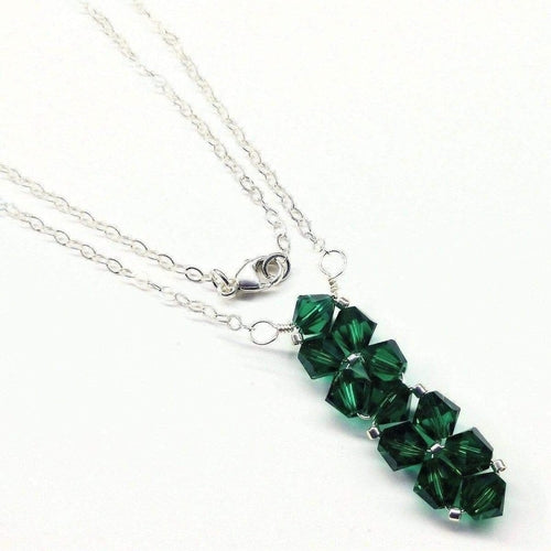 Handmade Wire Woven Crystal Rock Candy Necklace in Various Colors