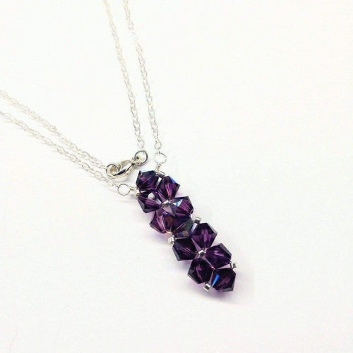 Handmade Wire Woven Crystal Rock Candy Necklace in Various Colors