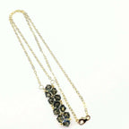 Gold Wire Bead-Woven Rock Candy Crystal Bar Necklace