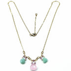 Beautiful Light Pink and Mint Chalcedony 14 Kt Gold Filled Necklace